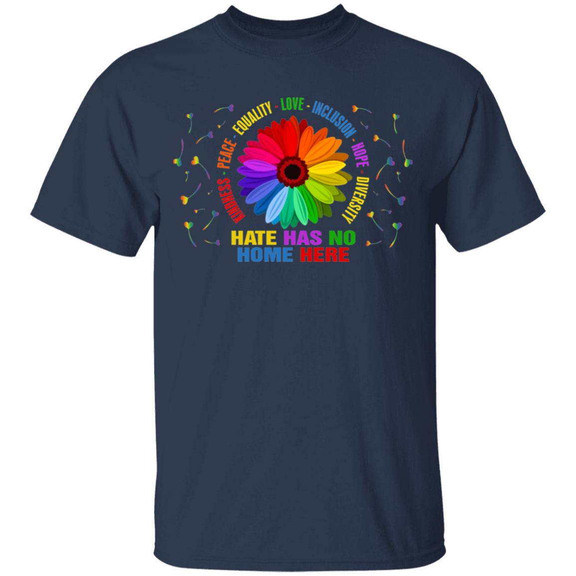 Kindness peace equality love inclusion hope diversity heart shirt