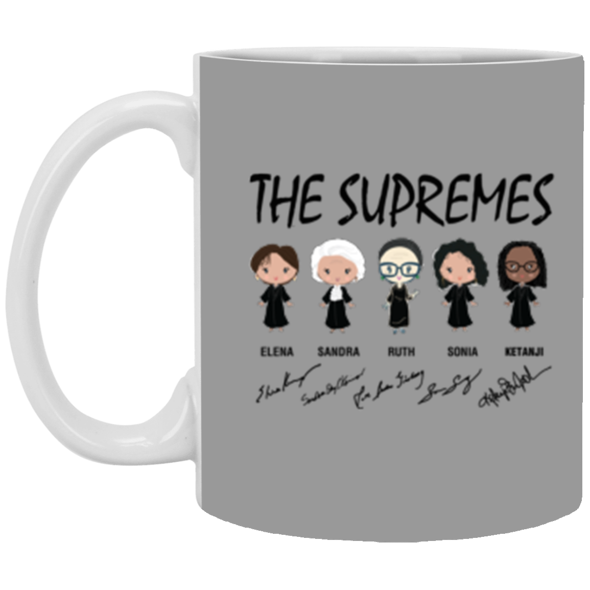 The Supremes Ketanji Brown Jackson SCOTUS RBG Sotomayor Chibi White Mug