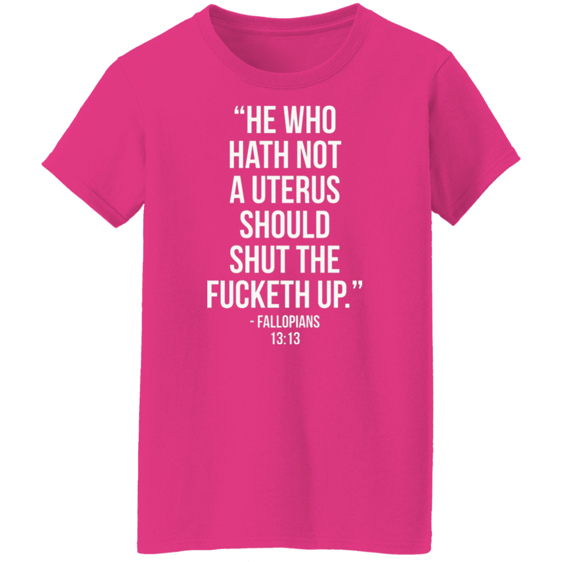 He who hath not a uterus should shut the fucketh upT-Shirt