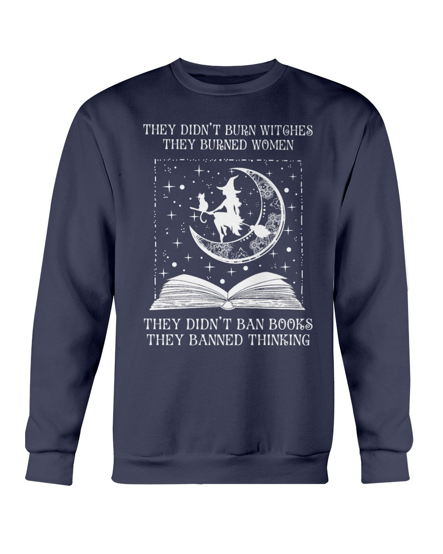 Sweat-shirt Femme Avec Inscription "They Didn't Burn Witches They Burned" - Coupe Ample, Manches Longues - 10