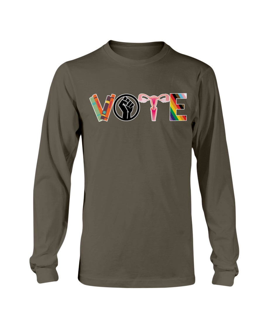 VOTE shirt Banned Books, Reproductive Rights, BLM, LGBTQ