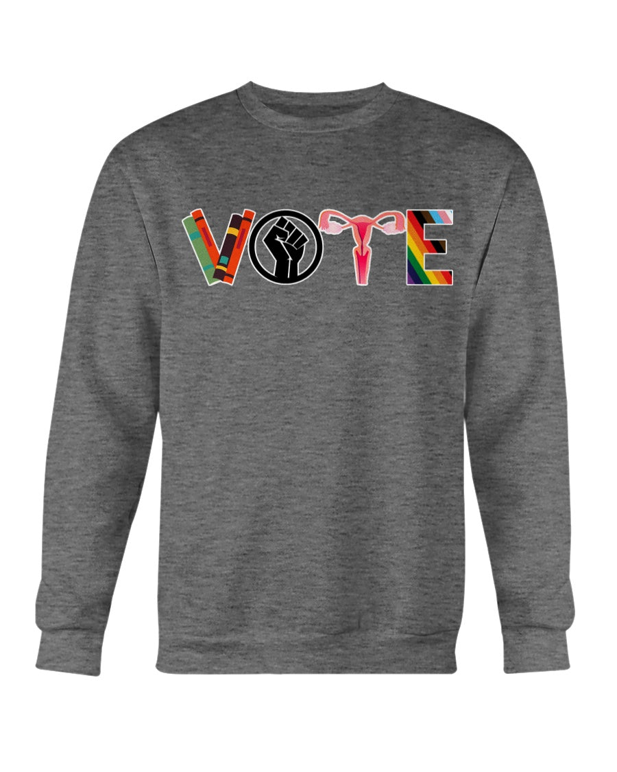 VOTE shirt Banned Books, Reproductive Rights, BLM, LGBTQ
